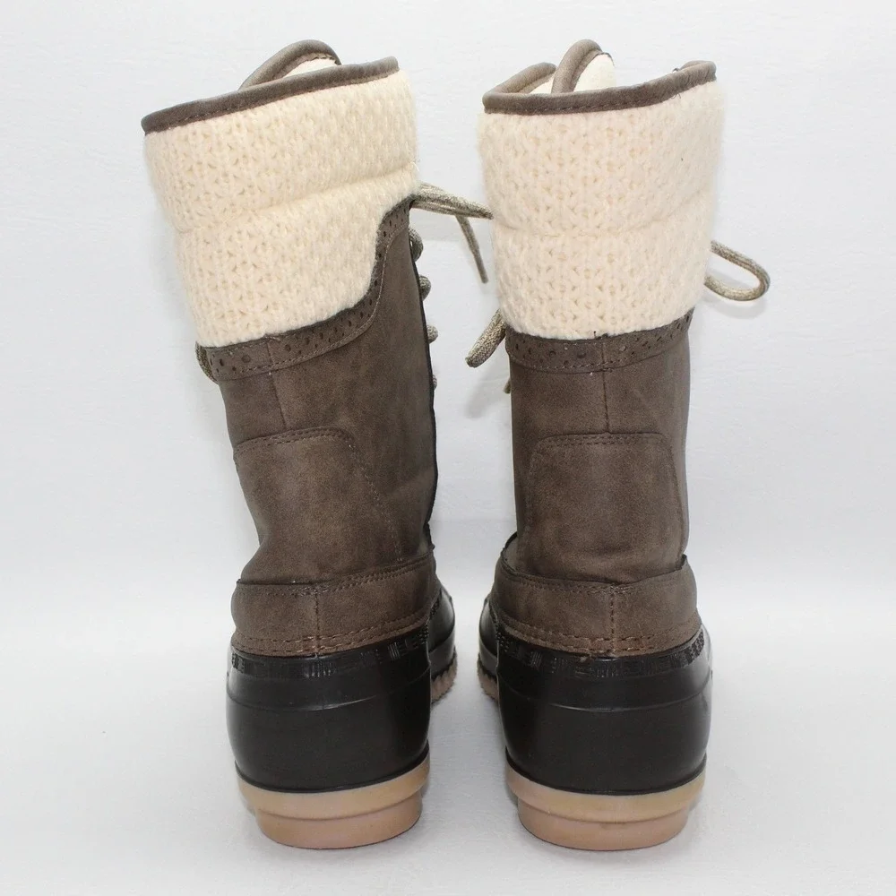 Magellan Outdoors Womens Brown Duck Boots Knit Collar FWMFFS4057 Size 10‎